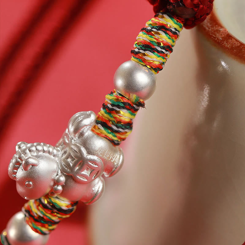 Nimara Ritual 999 Sterling Silver Year Of The Horse Freedom Manually Made String Bracelet
