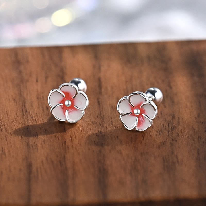 Nimara Ritual 999 Sterling Silver Peach Blossom Blessing Earrings