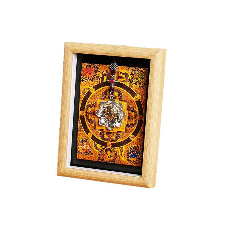 Nimara Ritual Lotus Golden Ingot Thangka Photo Frame Ornament Home Decor