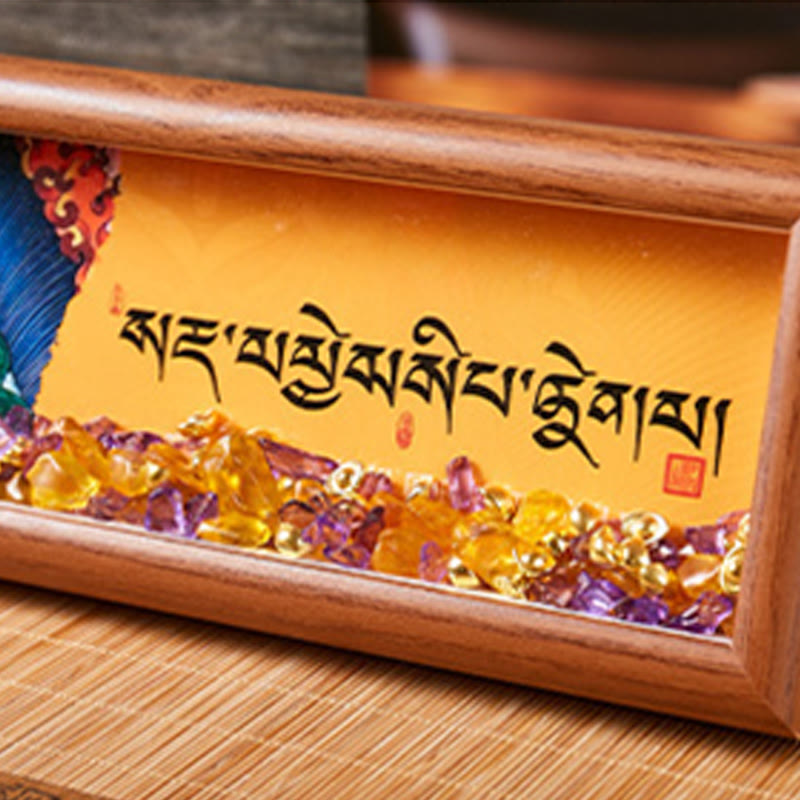 Nimara Ritual Om Mani Padme Hum Buddha Golden Ingot Thangka Photo Frame Ornament Home Decor
