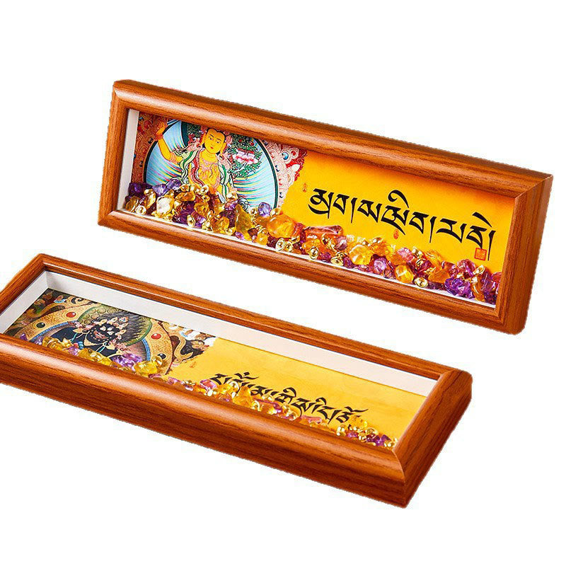 Nimara Ritual Om Mani Padme Hum Buddha Golden Ingot Thangka Photo Frame Ornament Home Decor