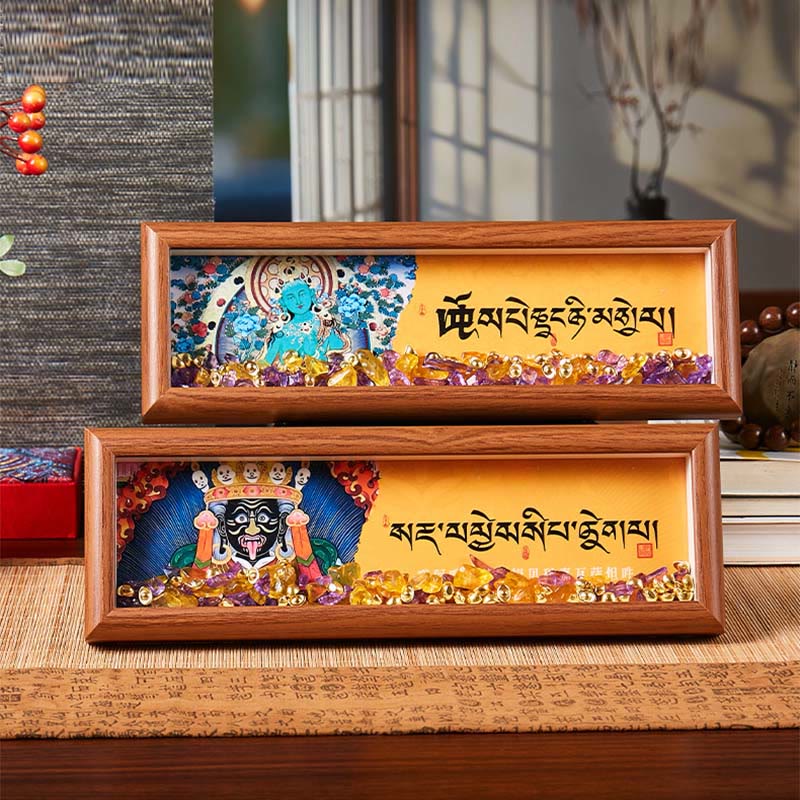 Nimara Ritual Om Mani Padme Hum Buddha Golden Ingot Thangka Photo Frame Ornament Home Decor