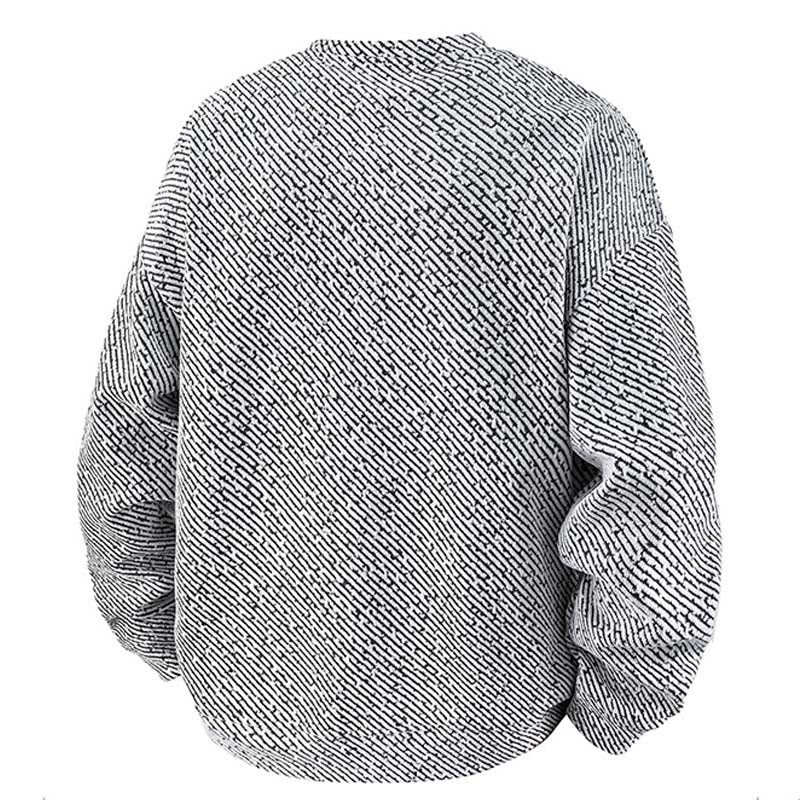 Nimara Ritual Fall Crew Neck Stripes Button Men's Sweatshirt Pullover