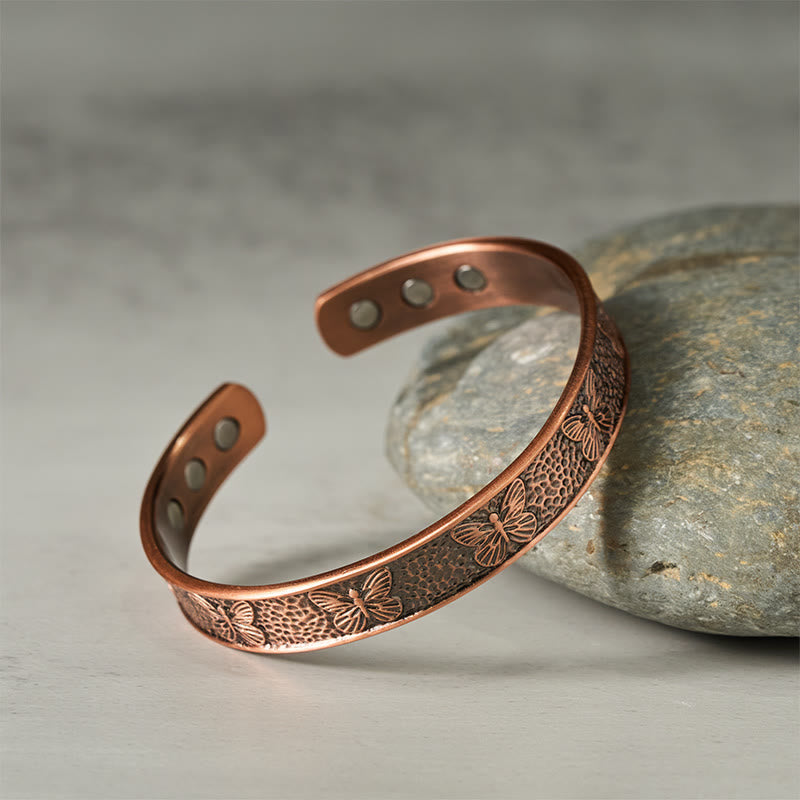 Nimara Ritual Copper Open Butterfly Balance Self Care Adjustable Cuff Bracelet Bangle