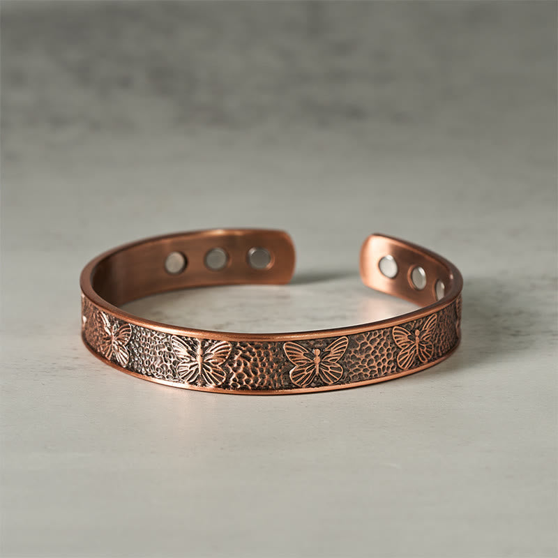 Nimara Ritual Copper Open Butterfly Balance Self Care Adjustable Cuff Bracelet Bangle