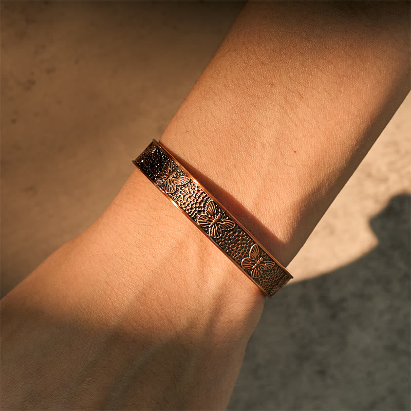 Nimara Ritual Copper Open Butterfly Balance Self Care Adjustable Cuff Bracelet Bangle
