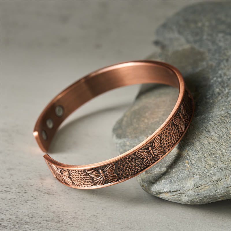 Nimara Ritual Copper Open Butterfly Balance Self Care Adjustable Cuff Bracelet Bangle