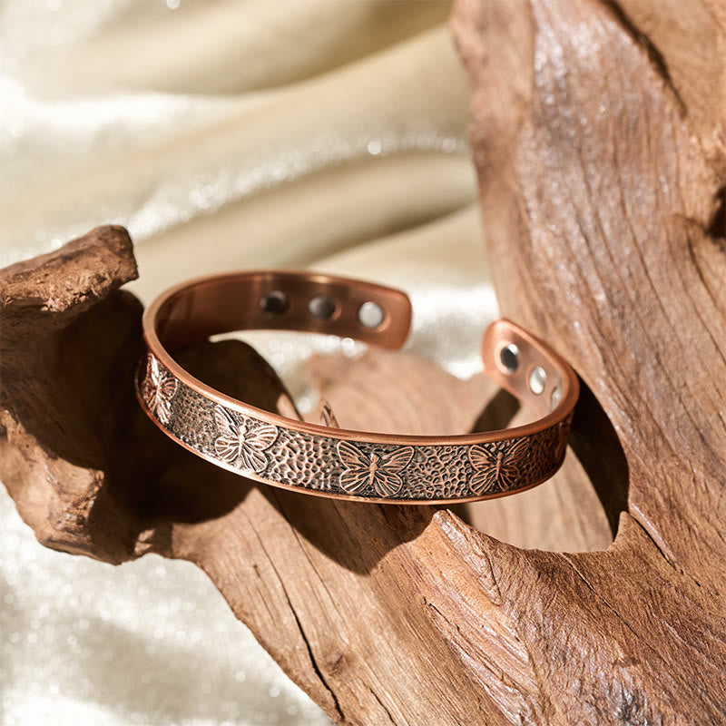 Nimara Ritual Copper Open Butterfly Balance Self Care Adjustable Cuff Bracelet Bangle