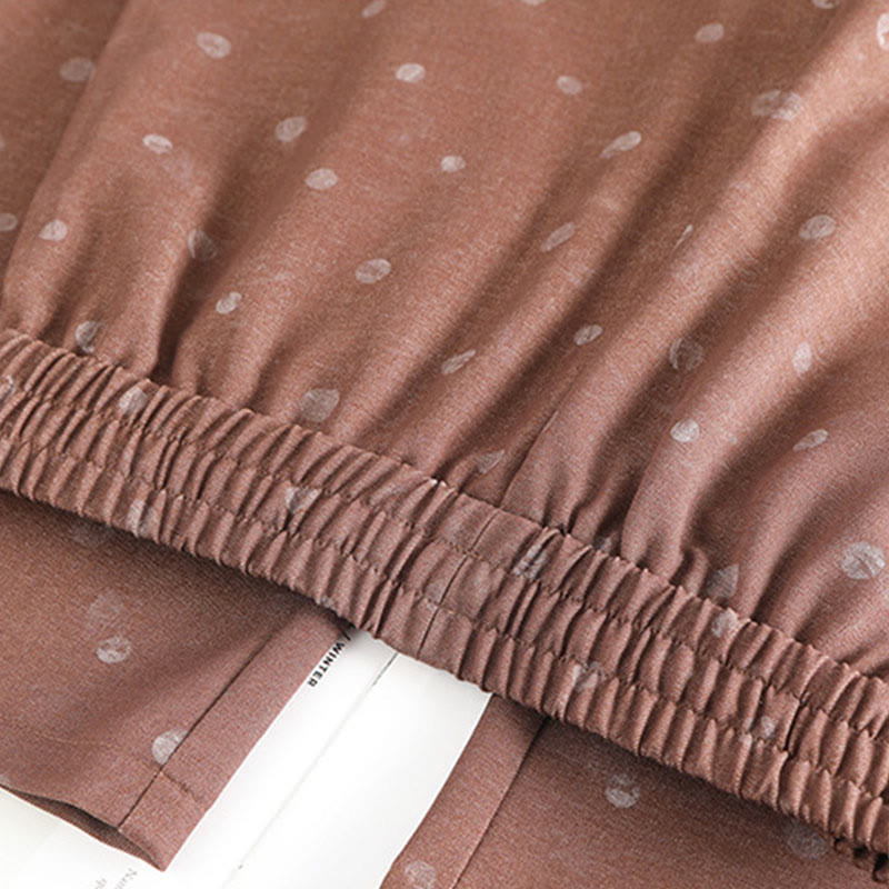 Nimara Ritual Casual White Dots Pattern Polyester Women's Wide Leg Pants With Pockets