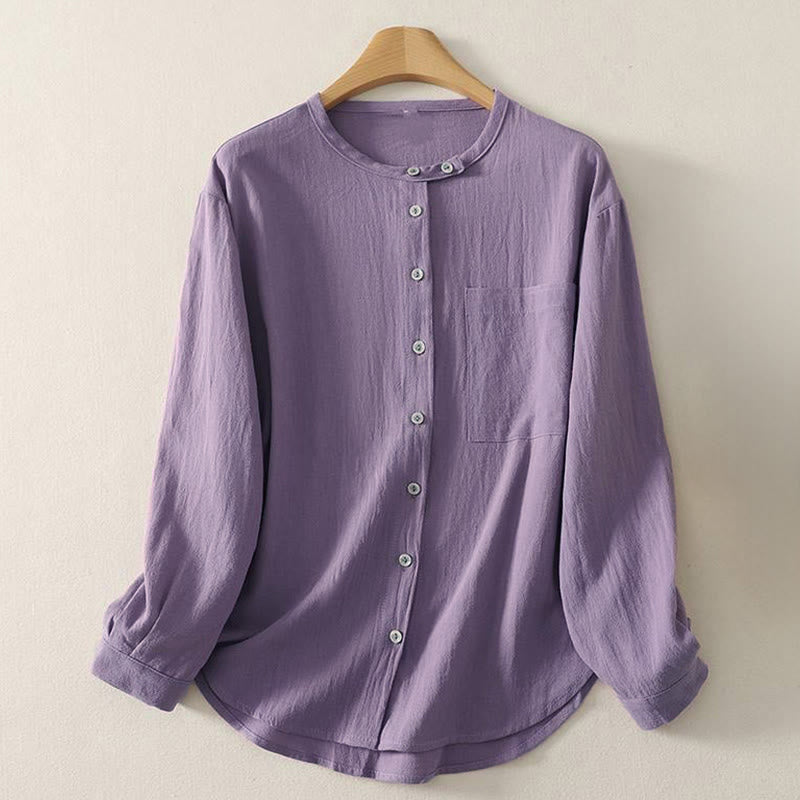 Nimara Ritual Fall Crew Collar Long Sleeve Women's Polyester Shirt With Pockets