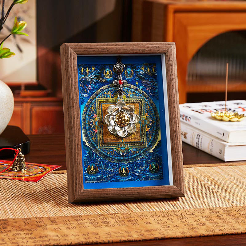 Nimara Ritual Lotus Golden Ingot Thangka Photo Frame Ornament Home Decor