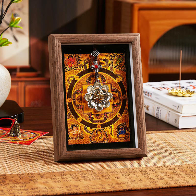 Nimara Ritual Lotus Golden Ingot Thangka Photo Frame Ornament Home Decor