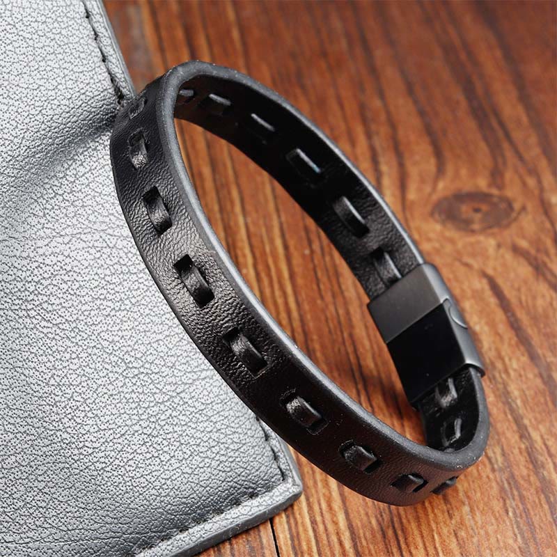 Nimara Ritual Titanium Steel Buckle Multilayered Braided Leather Calm Bracelet