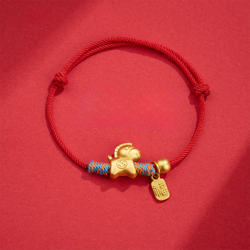 Nimara Ritual Year Of The Horse Fu Character Handwoven String Luck Connection Bracelet