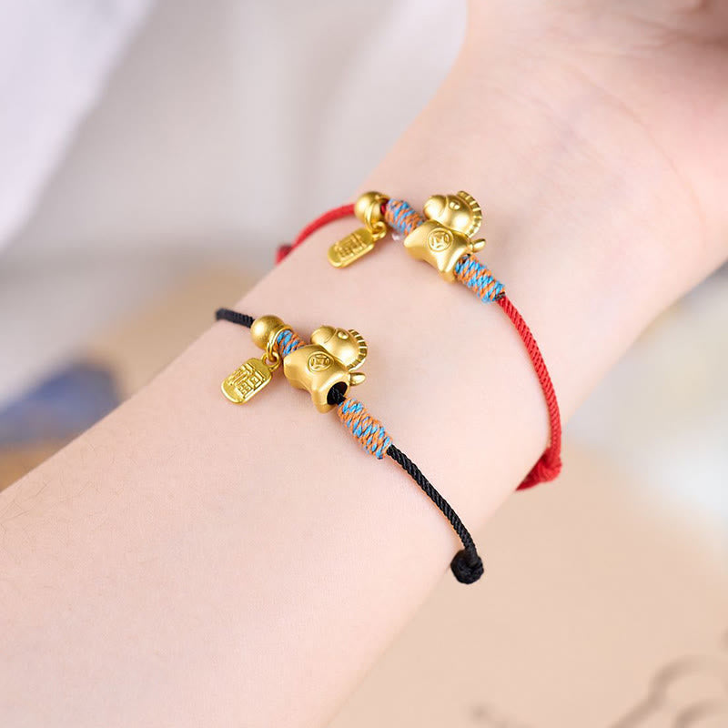Nimara Ritual Year Of The Horse Fu Character Handwoven String Luck Connection Bracelet