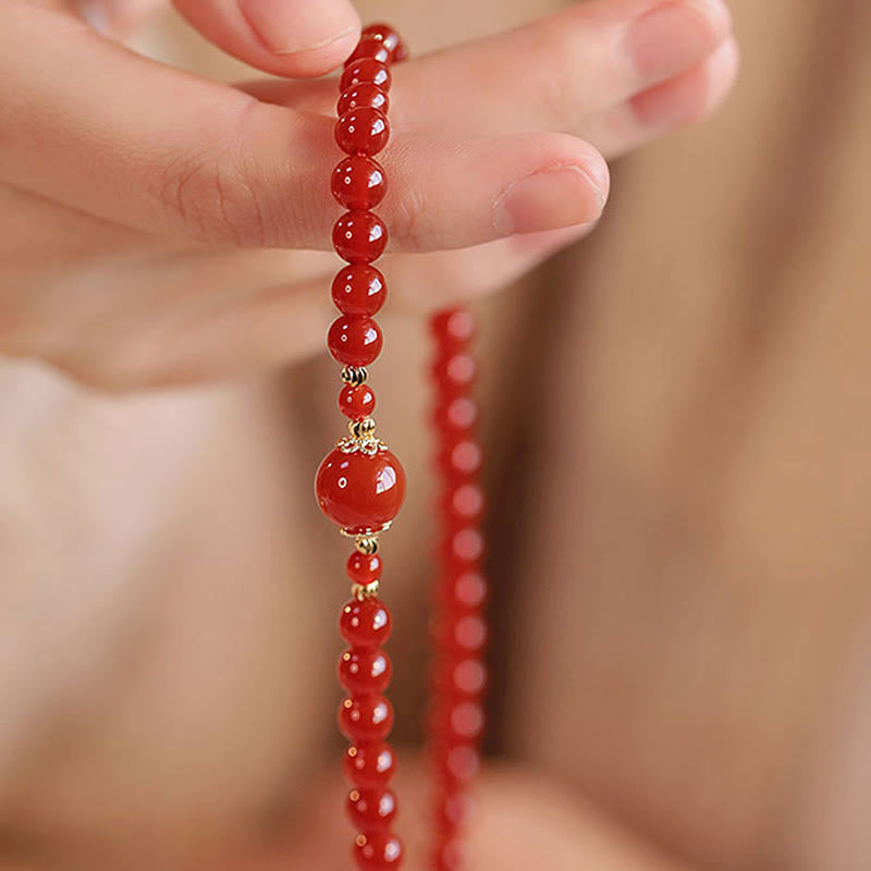 Nimara Ritual Double Wrap Red Agate Beaded Self-acceptance Confidence Bracelet