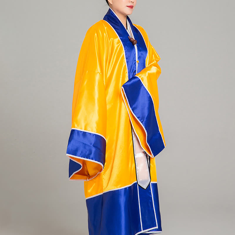 Nimara Ritual Wudang Crane Embroidery Long Wide Sleeve Unisex Taoist Robe Gown Kimono For Qigong Tai Chi Ceremony
