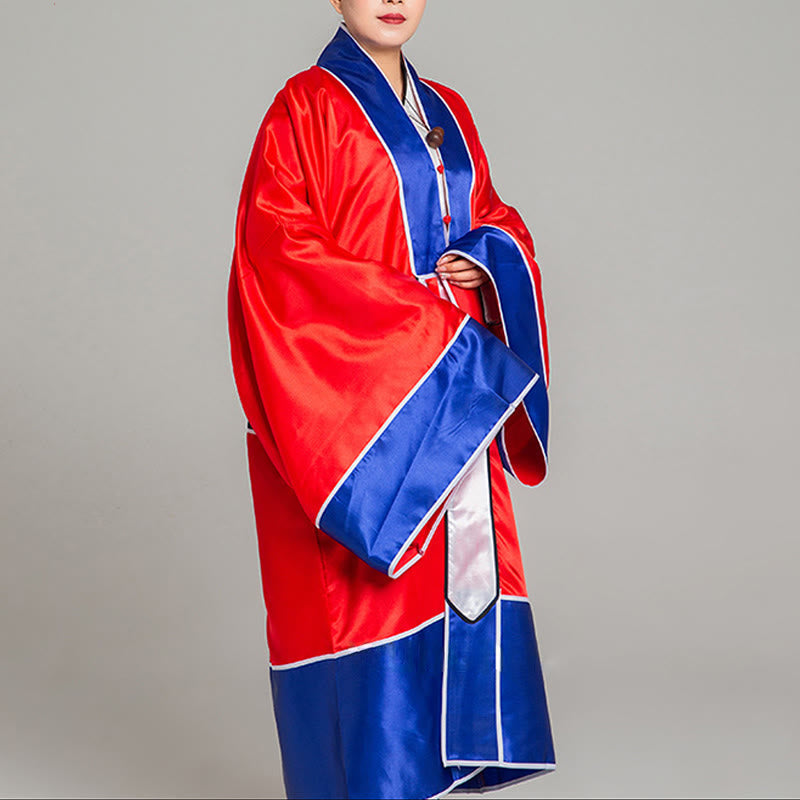 Nimara Ritual Wudang Crane Embroidery Long Wide Sleeve Unisex Taoist Robe Gown Kimono For Qigong Tai Chi Ceremony