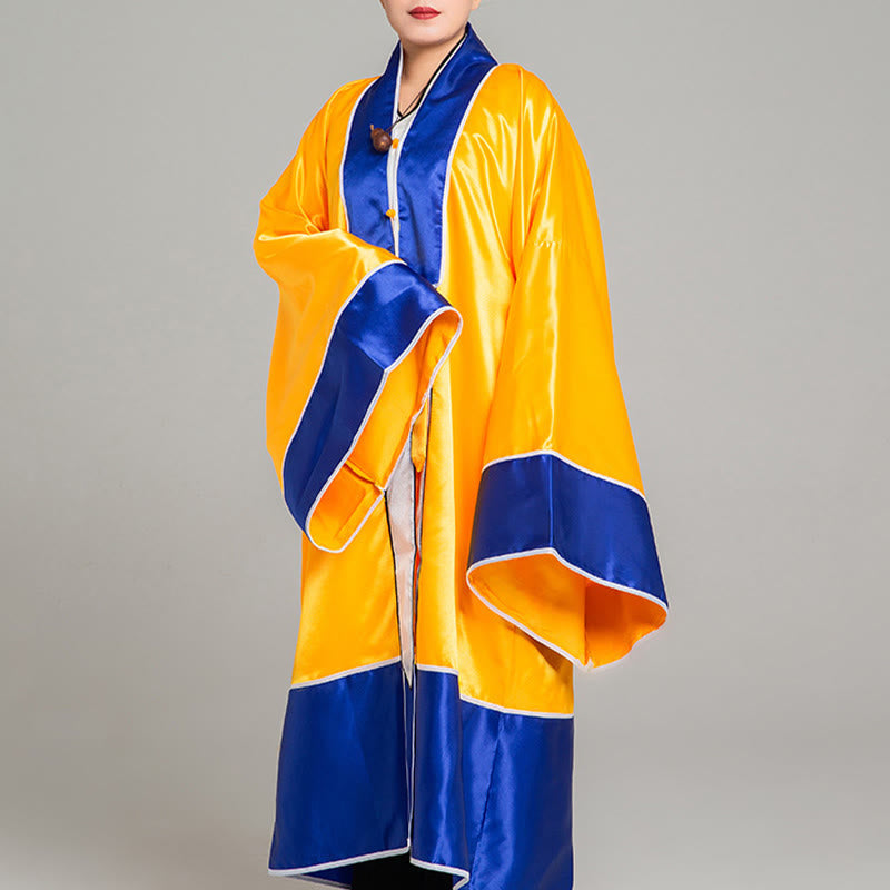 Nimara Ritual Wudang Crane Embroidery Long Wide Sleeve Unisex Taoist Robe Gown Kimono For Qigong Tai Chi Ceremony