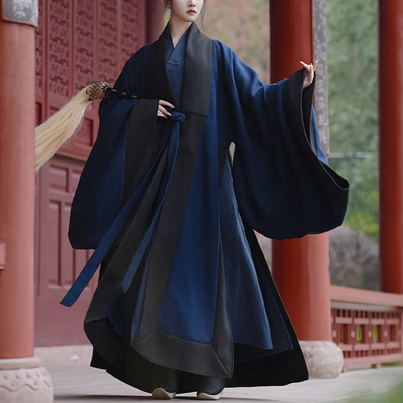 Nimara Ritual Fall Winter Wudang Traditional Tai Chi Martial Arts Ceremony Linen Long Sleeve Unisex Taoist Long Robe