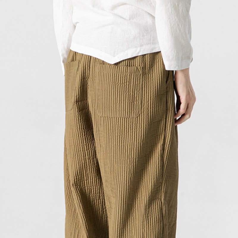 Nimara Ritual Fall Solid Color Drawstring Men's Ankle-Length Harem Pants With Pockets