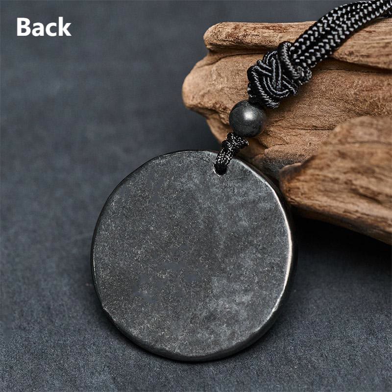 Nimara Ritual Tai Chi Yin Yang Symbol Authentic Shungite Stone Inner Strength Necklace Pendant