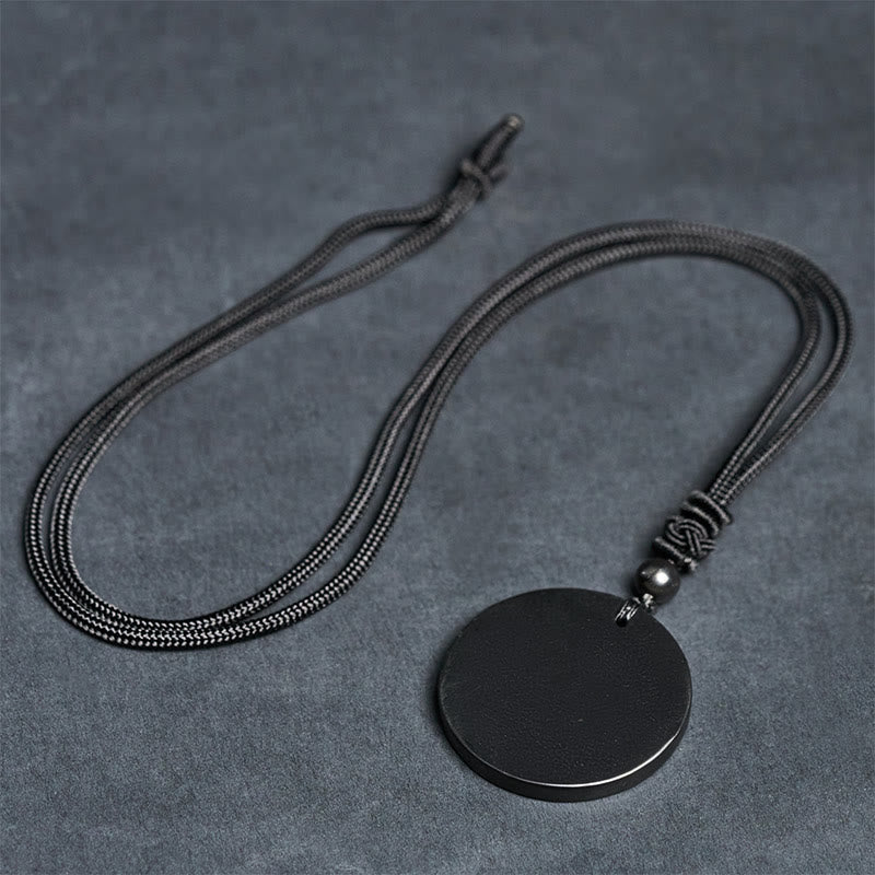 Nimara Ritual Circle Simple Design Authentic Shungite Stone Protection Necklace Pendant