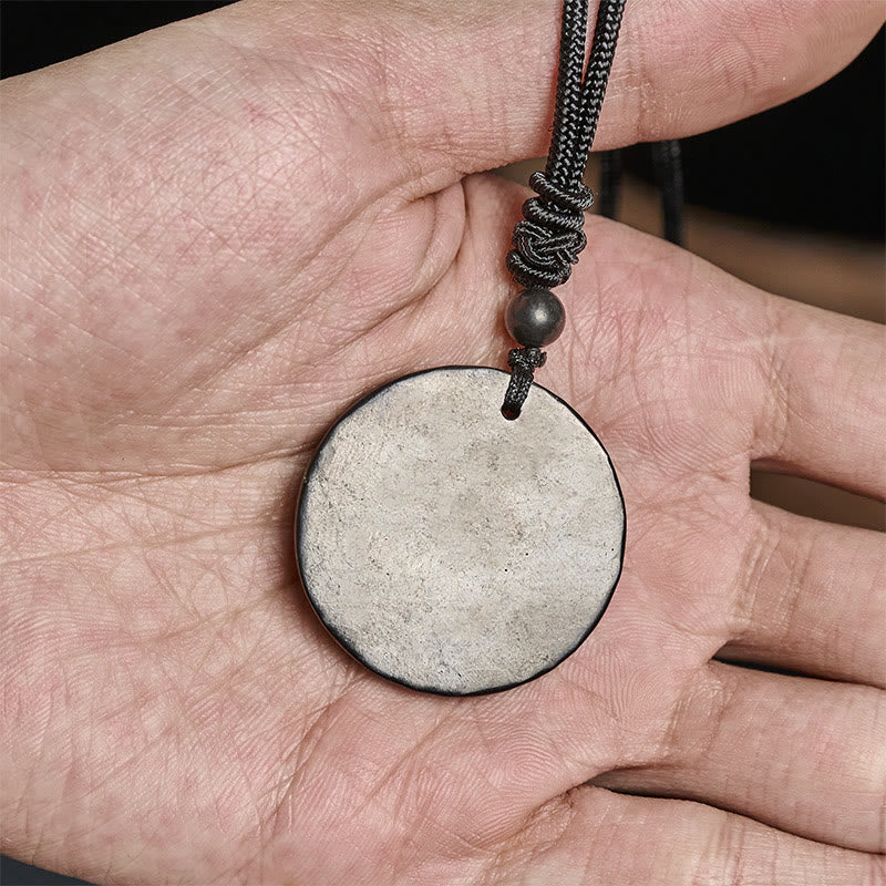 Nimara Ritual Circle Simple Design Authentic Shungite Stone Protection Necklace Pendant
