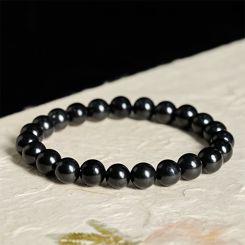 Nimara Ritual Round Authentic Shungite Stone Inner Strength Beaded Bracelet