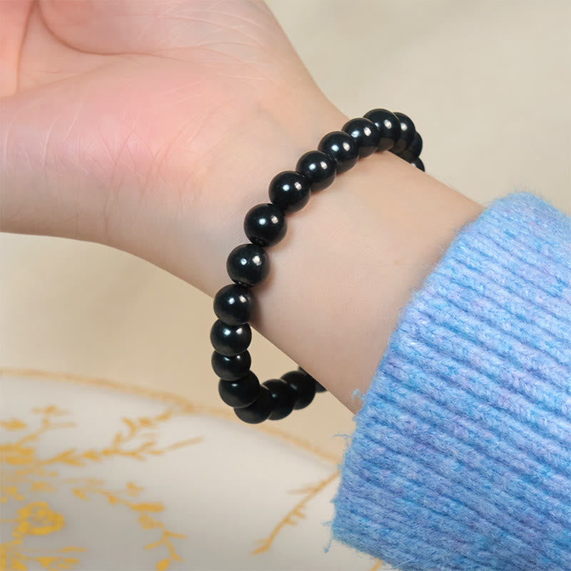 Nimara Ritual Round Authentic Shungite Stone Inner Strength Beaded Bracelet
