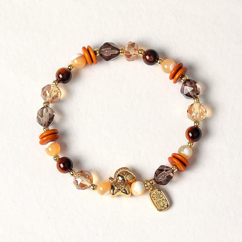 Nimara Ritual Tiger Eye Ice Obsidian Pearl Year Of The Horse Lucky Fortune Prosperity Bracelet