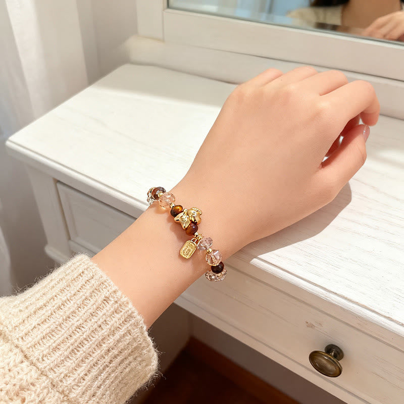 Nimara Ritual Tiger Eye Ice Obsidian Pearl Year Of The Horse Lucky Fortune Prosperity Bracelet