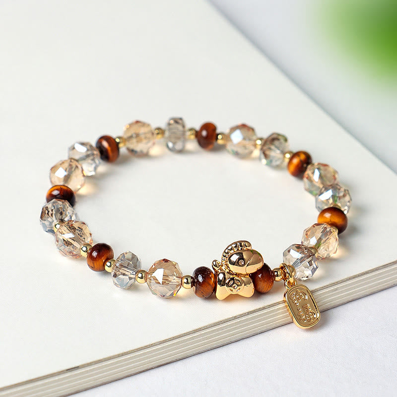 Nimara Ritual Tiger Eye Ice Obsidian Pearl Year Of The Horse Lucky Fortune Prosperity Bracelet