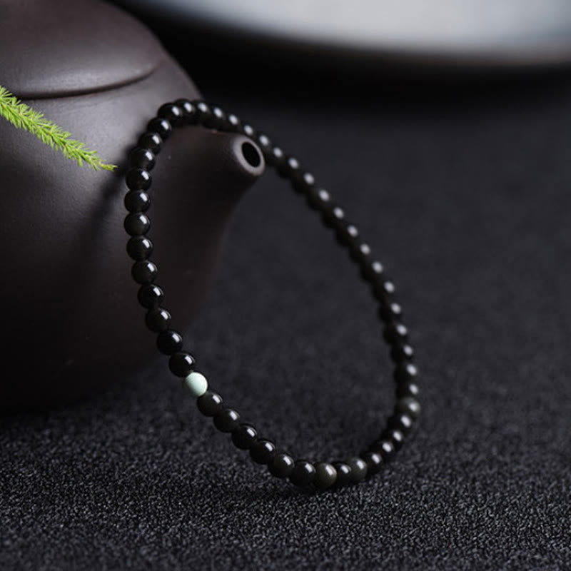 Nimara Ritual Black Obsidian Turquoise Strength Fulfilment Bracelet