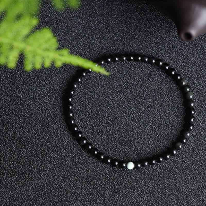 Nimara Ritual Black Obsidian Turquoise Strength Fulfilment Bracelet