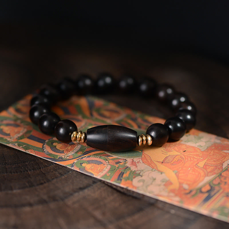 Nimara Ritual Ebony Beads With Sutra Scroll Blessing Protection Bracelet