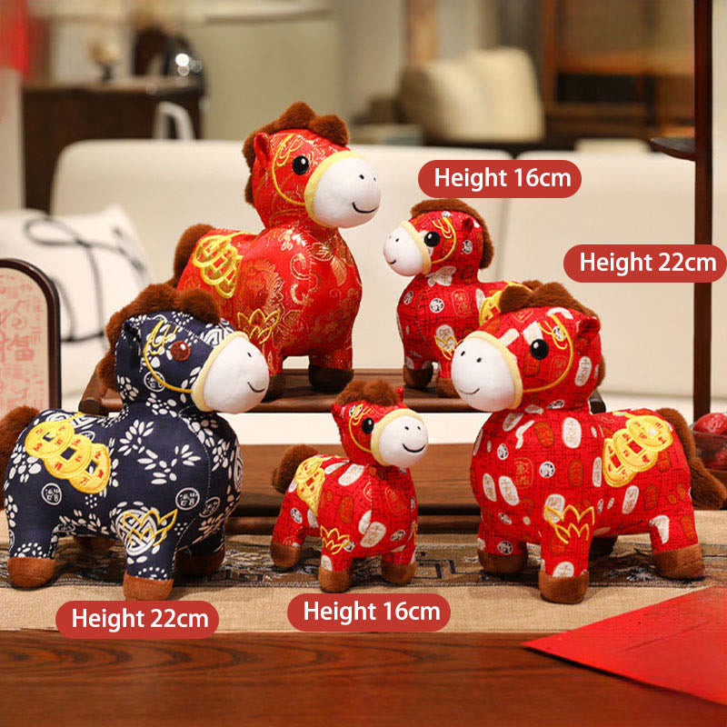 Nimara Ritual Year of the Horse Copper Coins Plush Doll Home Decoration