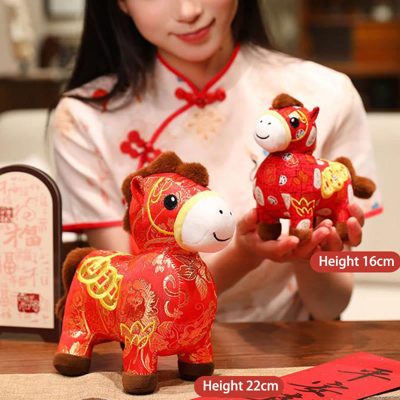 Nimara Ritual Year of the Horse Copper Coins Plush Doll Home Decoration