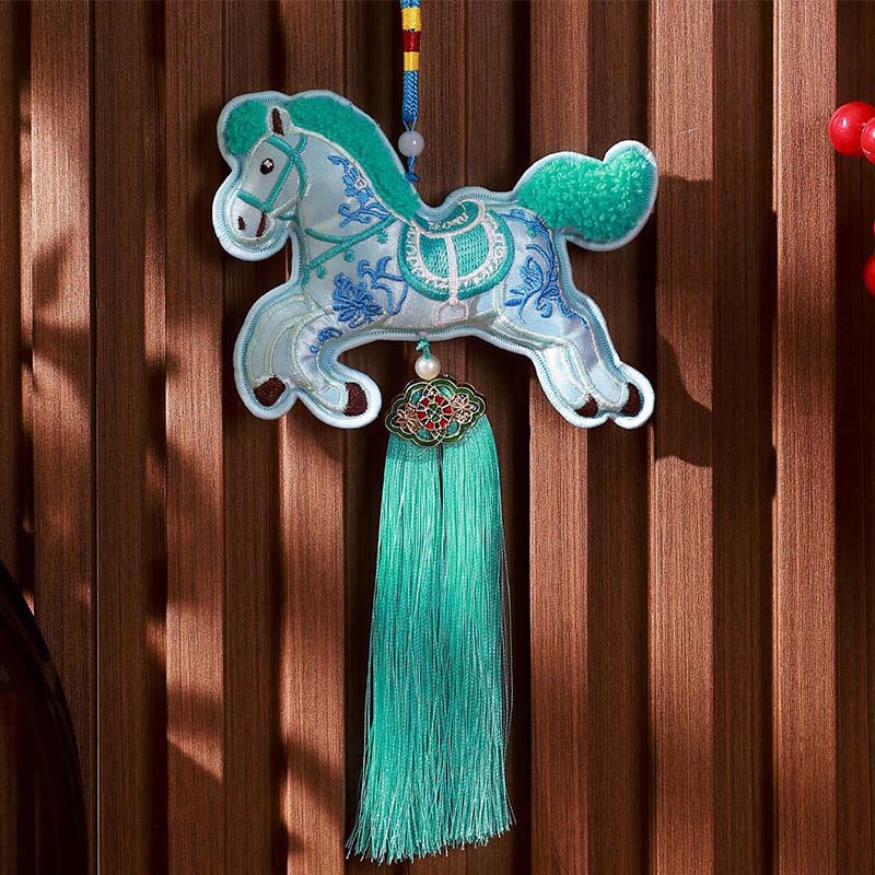 Nimara Ritual Year Of The Horse Embroidery Bell Tassel Hanging Decoration