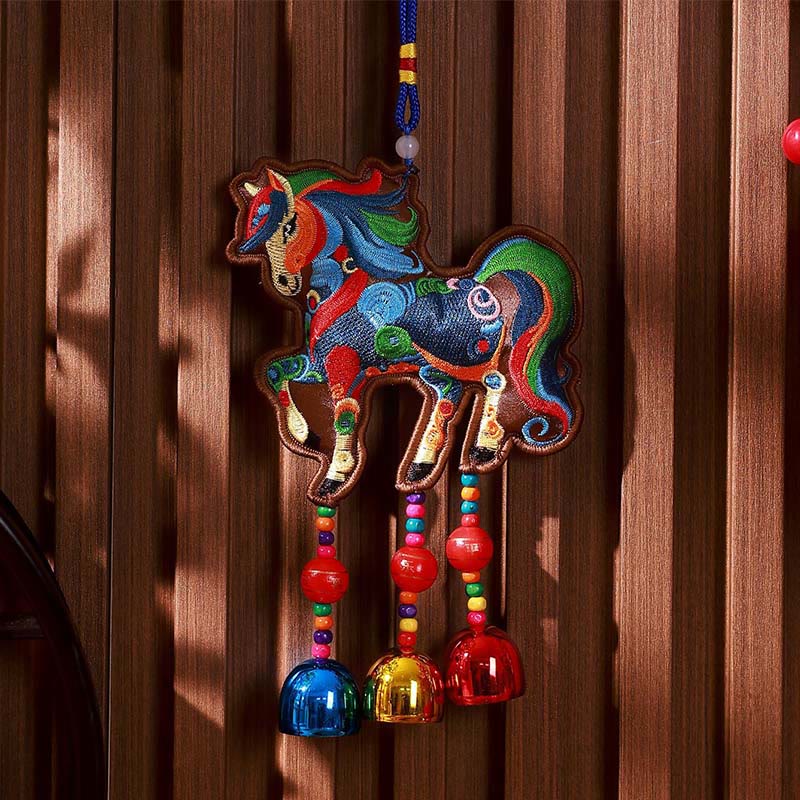 Nimara Ritual Year Of The Horse Embroidery Bell Tassel Hanging Decoration