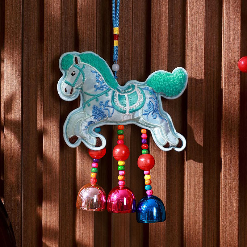 Nimara Ritual Year Of The Horse Embroidery Bell Tassel Hanging Decoration