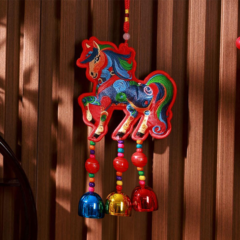 Nimara Ritual Year Of The Horse Embroidery Bell Tassel Hanging Decoration