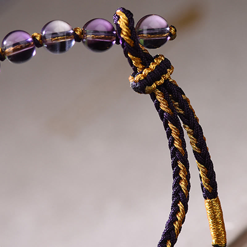 Nimara Ritual Five-Emperor Coins Copper Amethyst Cinnabar Black Red String Balance Attract Fortune Bracelet