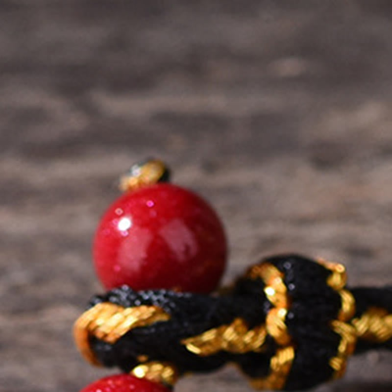 Nimara Ritual Five-Emperor Coins Copper Amethyst Cinnabar Black Red String Balance Attract Fortune Bracelet