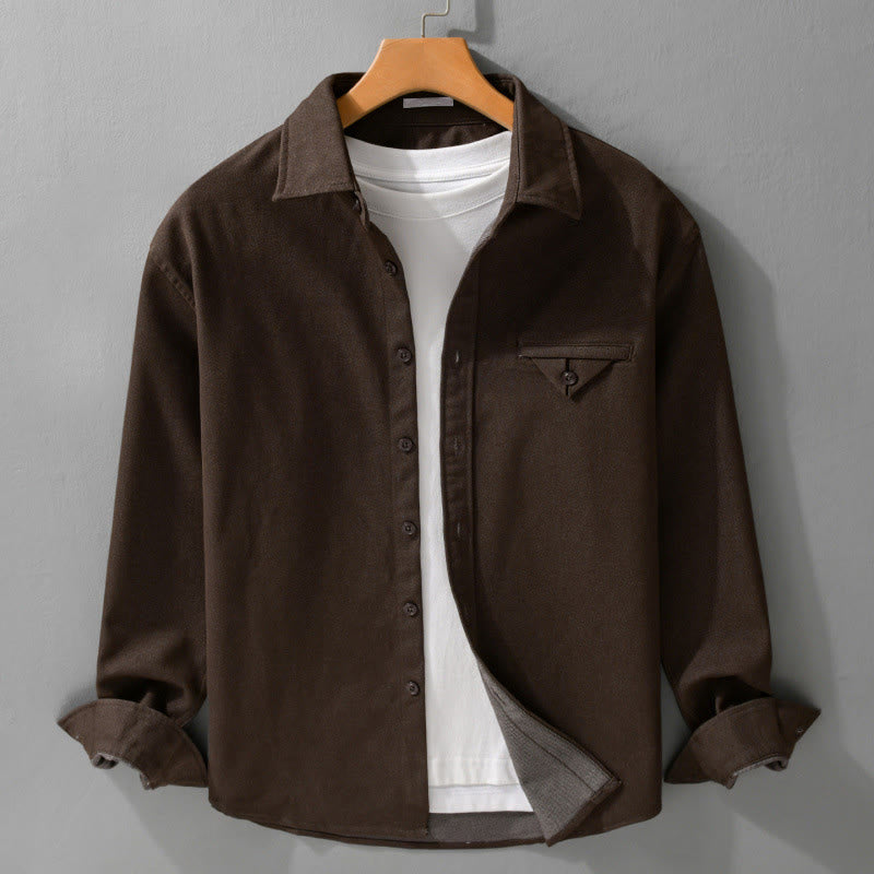 Nimara Ritual Fall Solid Buttons Down Men's Stand Collar Long Sleeve Cotton Shirt
