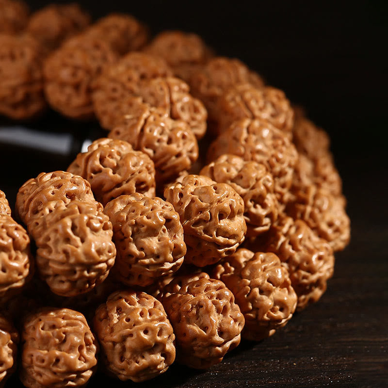 Nimara Ritual Tibetan 108 Beads Bodhi Seed Three-eyed Dzi Bead Auspiciousness Mala