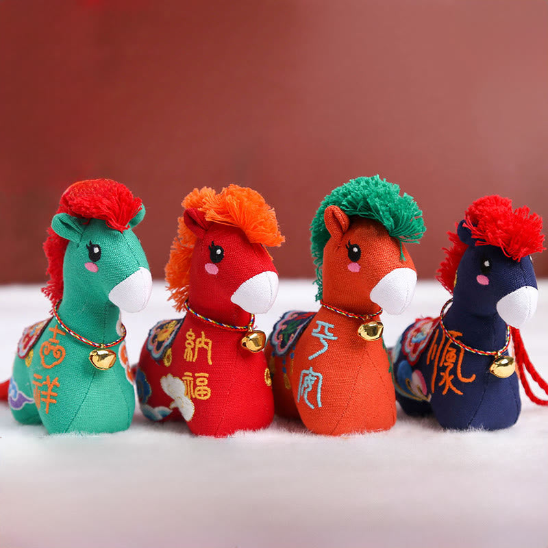Nimara Ritual Year of the Horse Copper Red String Fu Character Embroidery Prosperity Home Decoration