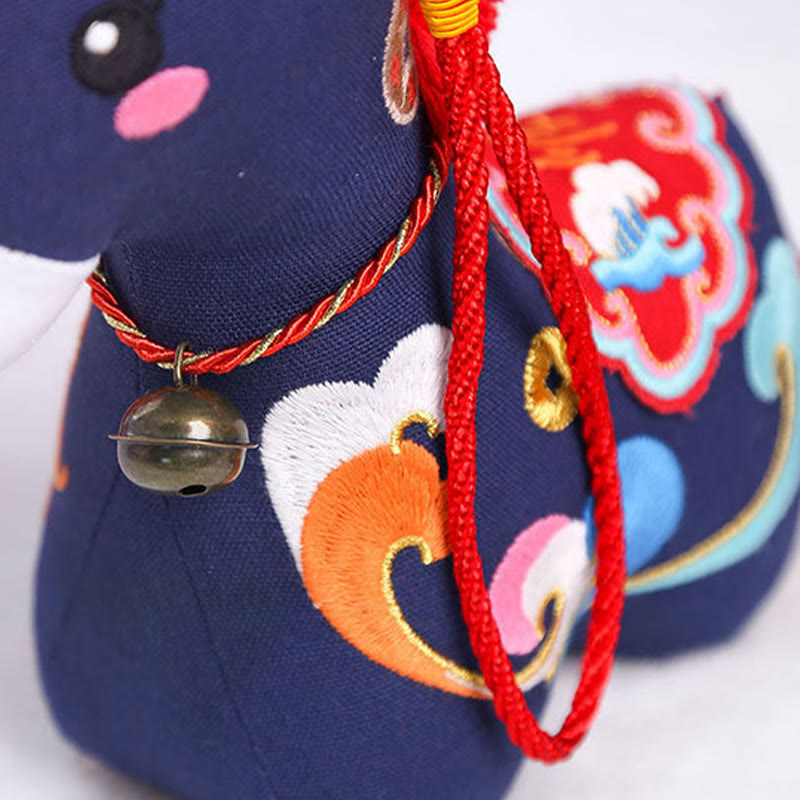 Nimara Ritual Year of the Horse Copper Red String Fu Character Embroidery Prosperity Home Decoration
