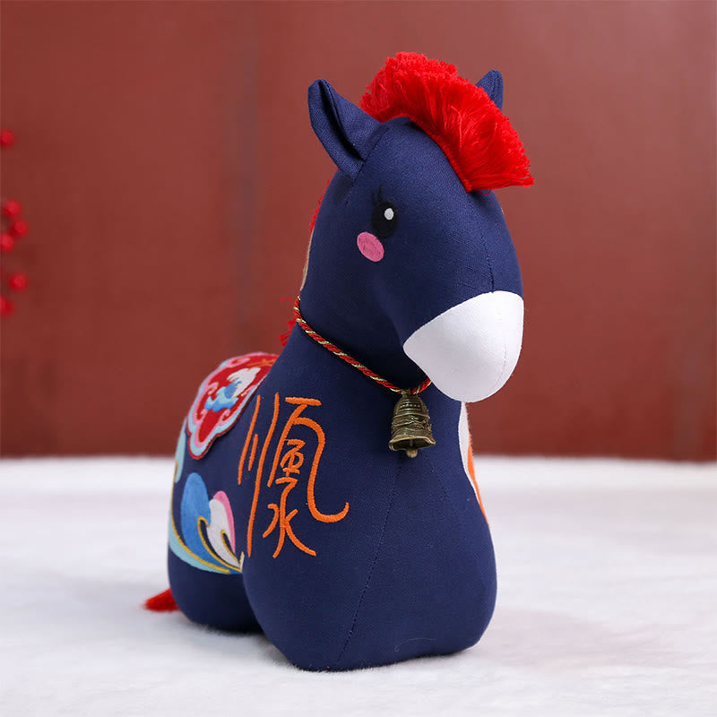 Nimara Ritual Year of the Horse Copper Red String Fu Character Embroidery Prosperity Home Decoration