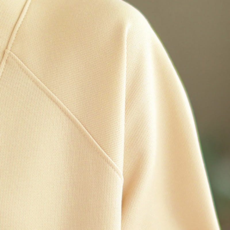 Nimara Ritual Fall Solid Stand Collar Buttons Design Long Sleeve Women's Cotton Sweatshirt